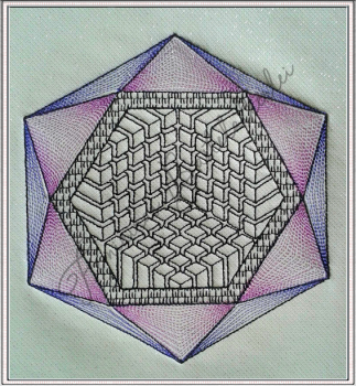 Hexagon 3D-Würfel incl. Schnittmuster "Tasche Hexagon"